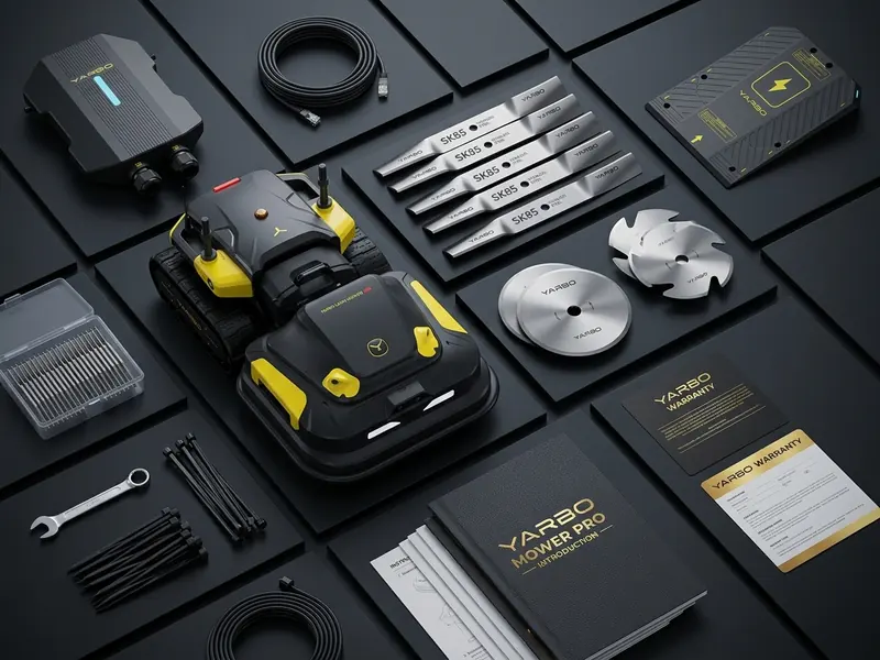 Комплект поставки Yarbo Mower Pro — Core, модуль Pro, лезвия SK85, Data Center