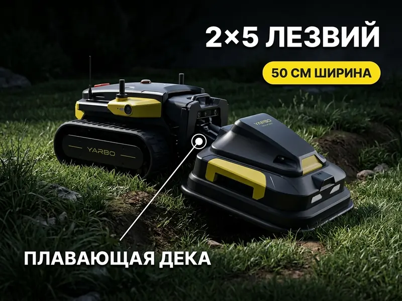 Плавающая режущая дека Yarbo Mower адаптируется к рельефу газона