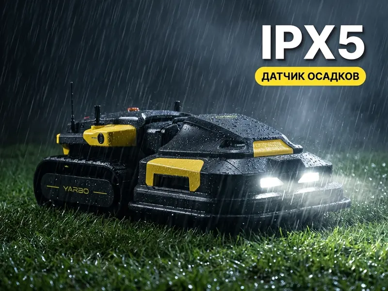 Yarbo Mower работает под дождём — защита IPX5
