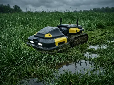 Газон после сильного дождя — Yarbo Mower Pro справляется с влажной травой