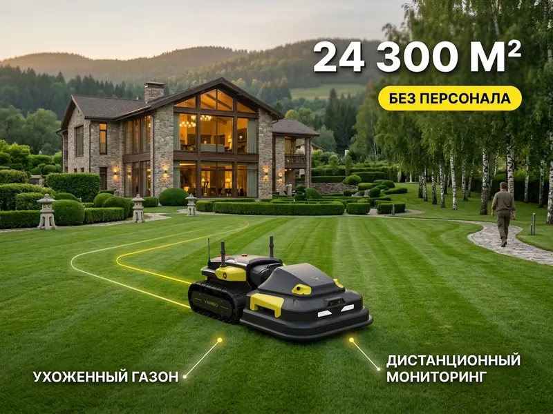 Yarbo Mower Pro обслуживает территорию загородного отеля