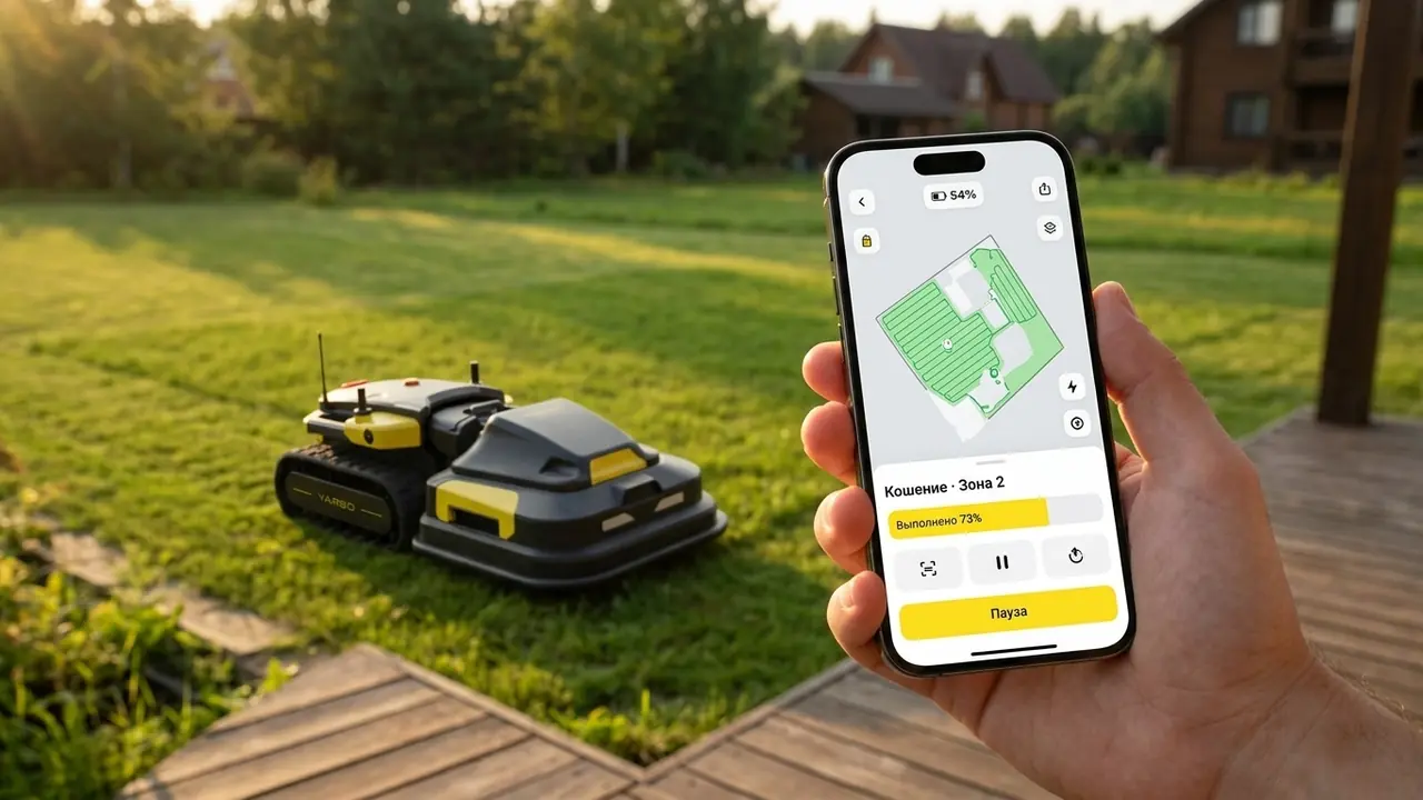 Управление Yarbo через приложение на смартфоне