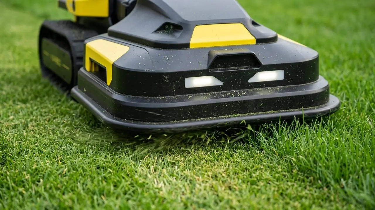 Передняя дека Yarbo Lawn Mower в момент среза травы
