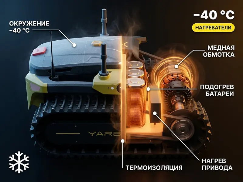 Yarbo Snow Blower работает при экстремальном морозе — нагреватели батареи и трансмиссии обеспечивают работу до минус 40 градусов