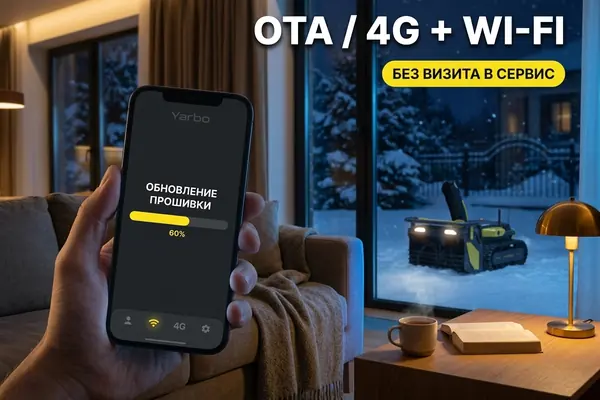 Обновление прошивки Yarbo Snow Blower по воздуху — OTA через 4G и Wi-Fi