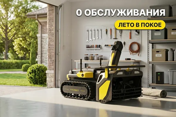 Хранение Yarbo Snow Blower летом — в гараже или помещении с отключённой батареей