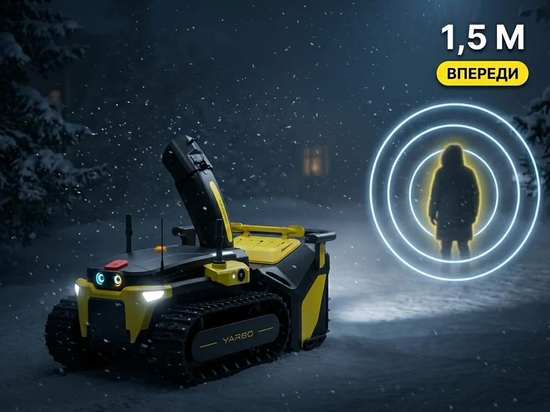 Три камеры и миллиметровый радар Yarbo Snow Blower крупным планом