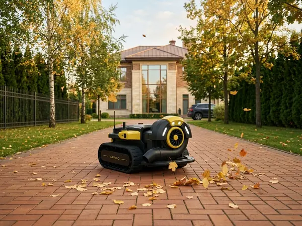Yarbo Blower убирает первые жёлтые листья в сентябре